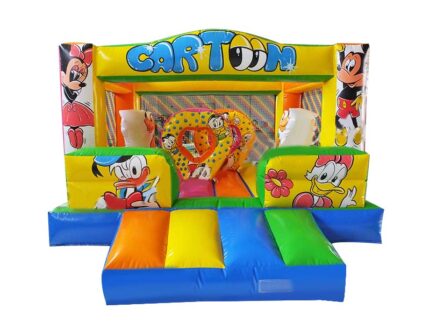 Saltarello Gonfiabile Multigioco 4m Tema Cartoon